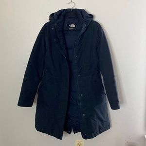 Northface Coat Size Medium Navy 3/4 Length